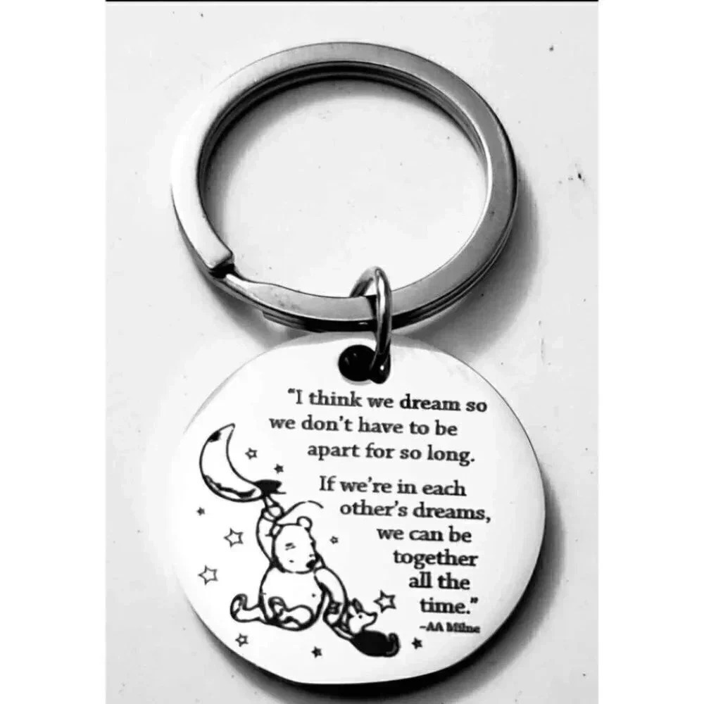 Winnie the pooh inspiration quote keychain